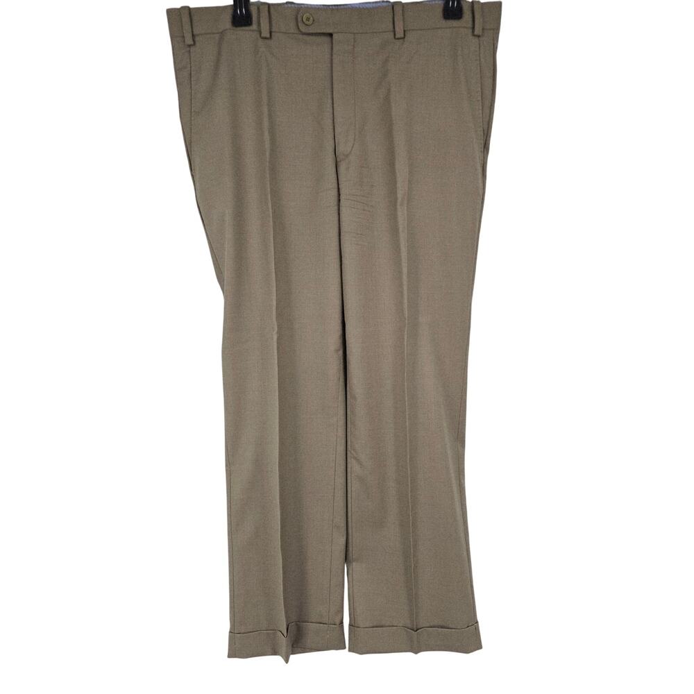Aristo Eighteen Ari8to Plaid Stirling Wool Career Dress Pants Sand Brown 38 3774